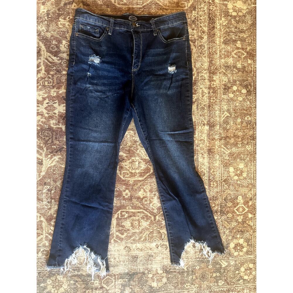 Scoop Bottom Torn Jeans